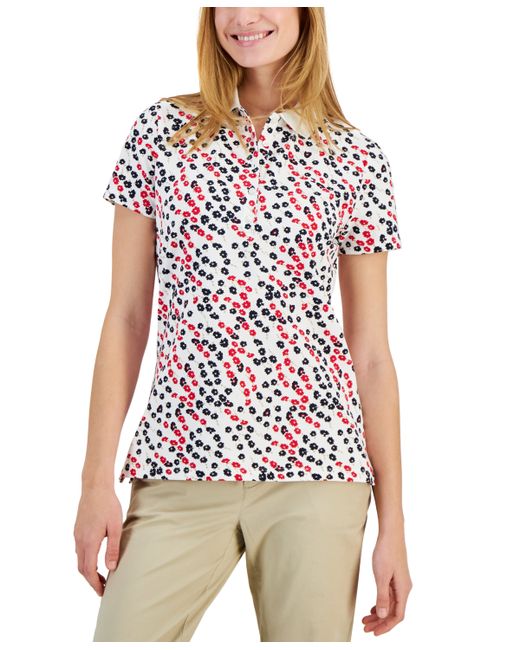 Tommy Hilfiger Ditsy-Floral Printed Polo Top