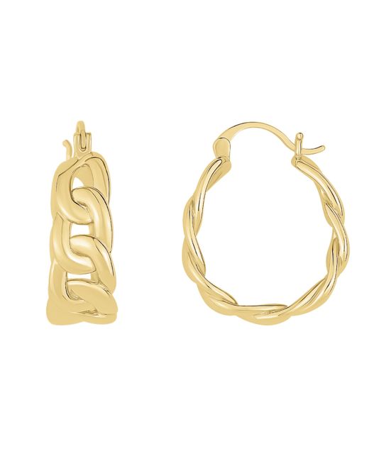 And Now This 18K Gold Plated Curb Chain Hoop Earring
