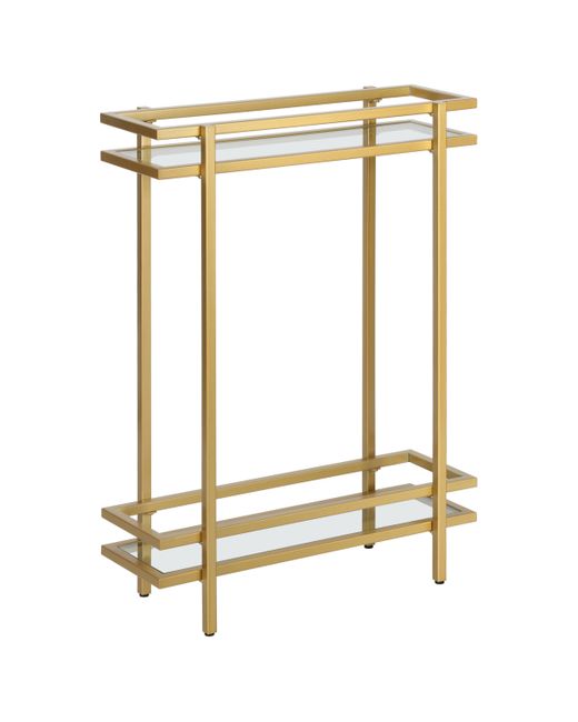 Hudson & Canal Robillard 22 Wide Metal and Glass Rectangular Console Table