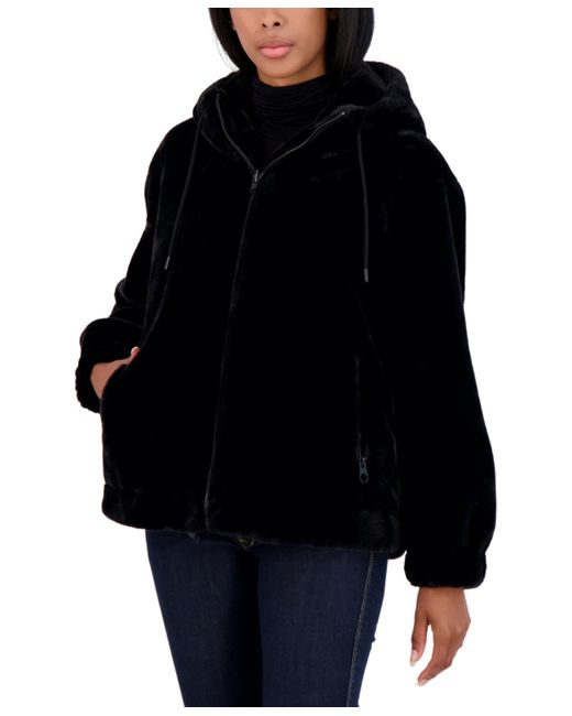 Sebby Juniors Reversible Faux Fur Hooded Bomber Jacket