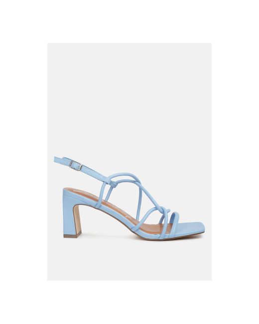London Rag Andrea Knotted Straps Block Heeled Sandals