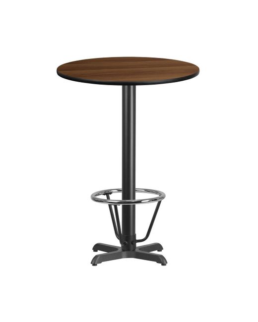Emma+oliver 30 Round Laminate Bar Table With 22X22 Foot Ring Base