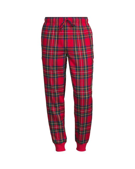 Lands' End Big and Tall Flannel Jogger Pajama Pants