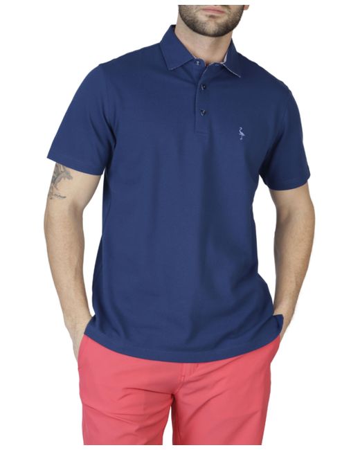 TailorByrd Pique Polo Shirt with Multi Gingham Trim