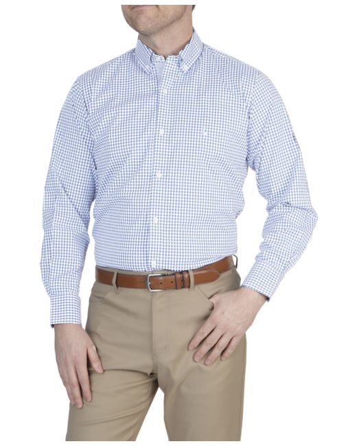 TailorByrd Mini Gingham Cotton Stretch Long Sleeve Shirt