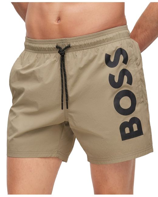 Hugo Boss Boss by Quick-Drying Large Contrast Logo Swim Shorts Pastel