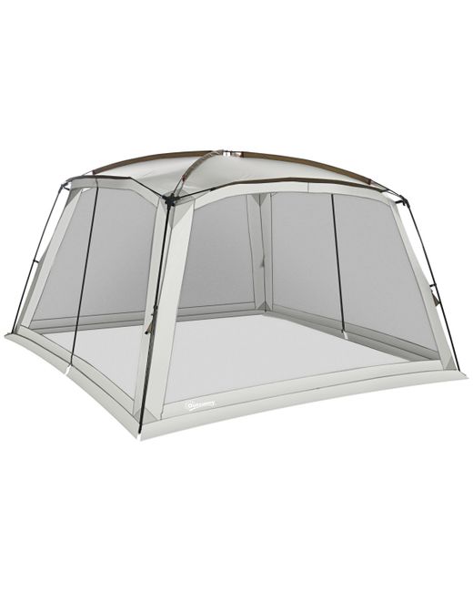 Outsunny 141.75 x Screen House Room UV50 Tent with 2 Doors and Carry Bag Easy Setup for Patios Outdoor Camping Activities