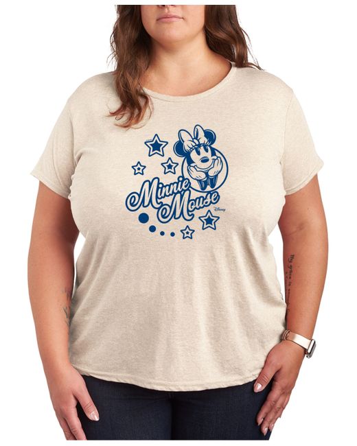 Hybrid Apparel Air Waves Trendy Plus Minnie Mouse Stars Graphic T-shirt Khaki