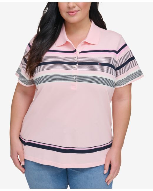 Tommy Hilfiger Plus Striped Polo Top Created for