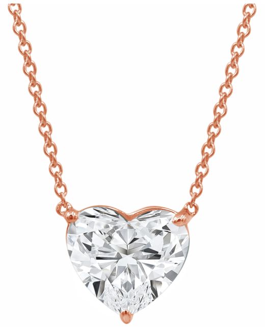 Badgley Mischka Certified Lab Grown Diamond Heart-Cut Solitaire 18 Pendant Necklace 3 ct. t.w. 14k Gold