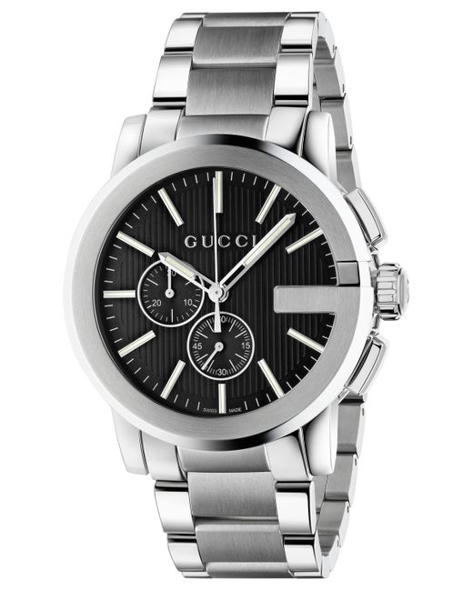 Gucci Swiss Chronograph Stainless Steel Bracelet Watch 44mm