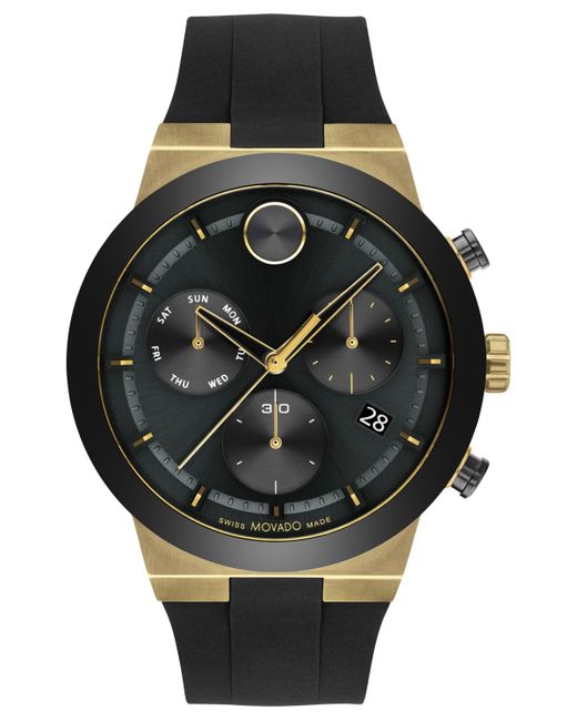 Movado Swiss Chronograph Bold Fusion Silicone Strap Watch 45mm