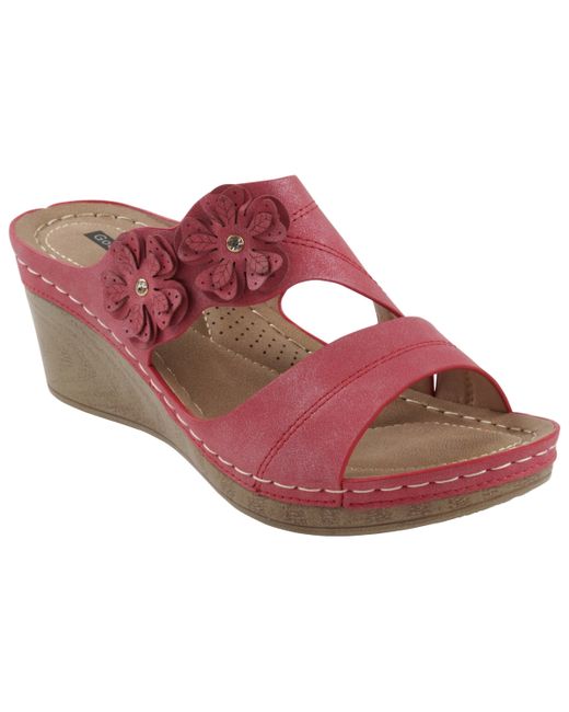 GC Shoes Flower Wedge Sandals
