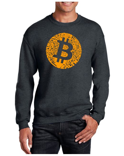 La Pop Art Bitcoin Word Art Crew Sweatshirt
