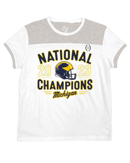 Blue 84 Michigan Wolverines College Football Playoff 2023 National Champions Colorblock T-shirt