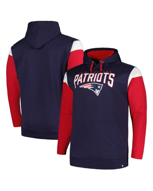 Profile New England Patriots Big and Tall Trench Battle Pullover Hoodie
