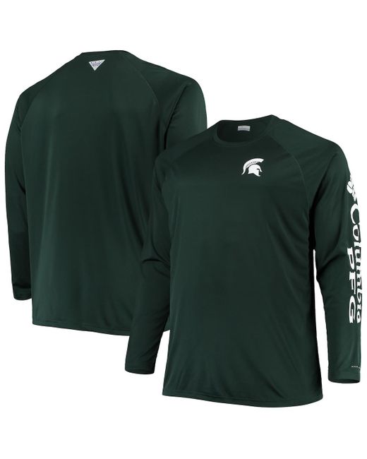 Columbia Michigan State Spartans Big and Tall Terminal Tackle Omni-Shade Long Sleeve Raglan T-shirt