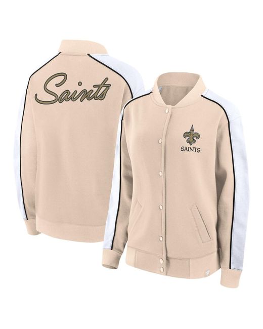 Fanatics New Orleans Saints Lounge Full-Snap Varsity Jacket