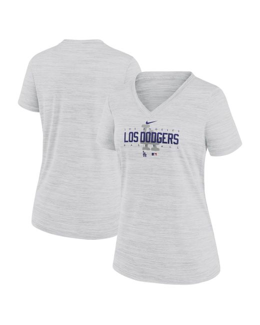 Nike Los Angeles Dodgers City Connect Velocity Practice Performance V-Neck T-shirt