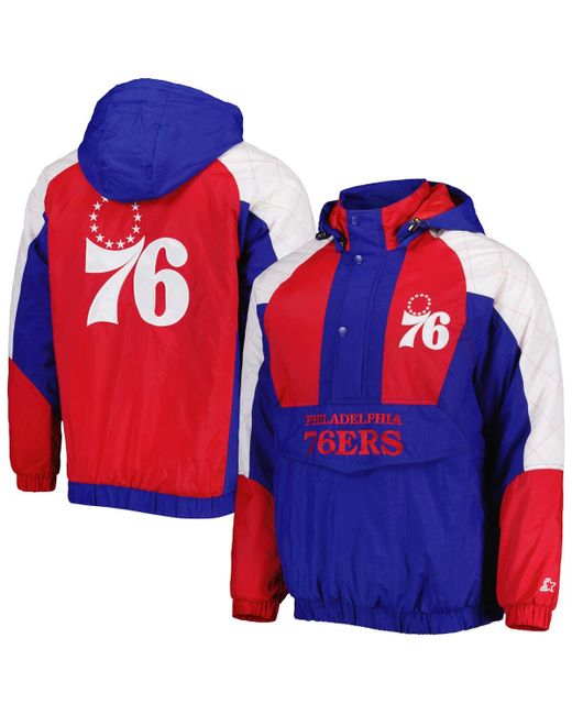 Starter Philadelphia 76ers Body Check Raglan Hoodie Half-Zip Jacket