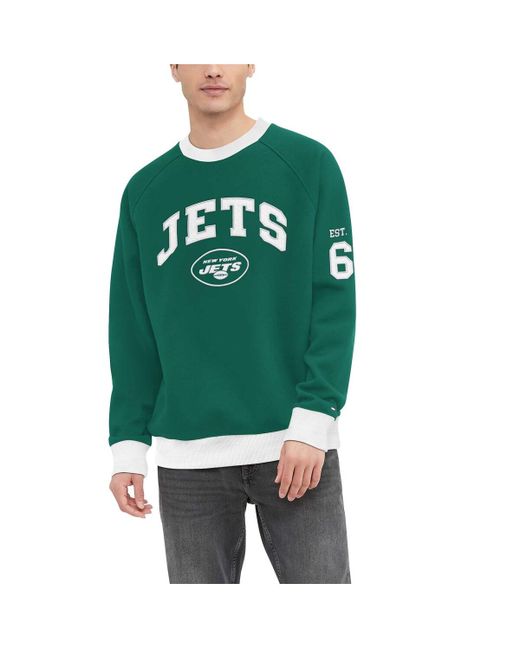 Tommy Hilfiger New York Jets Reese Raglan Tri-Blend Pullover Sweatshirt