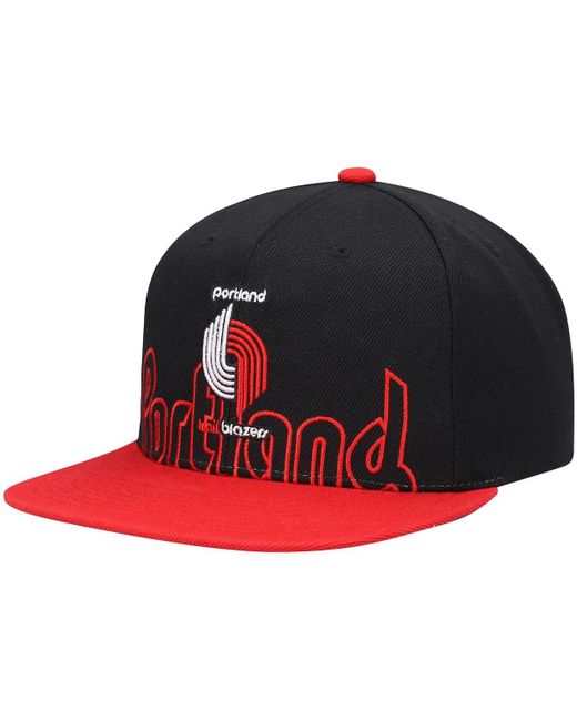 Mitchell & Ness Red Portland Trail Blazers Hardwood Classics Low Big Face Snapback Hat