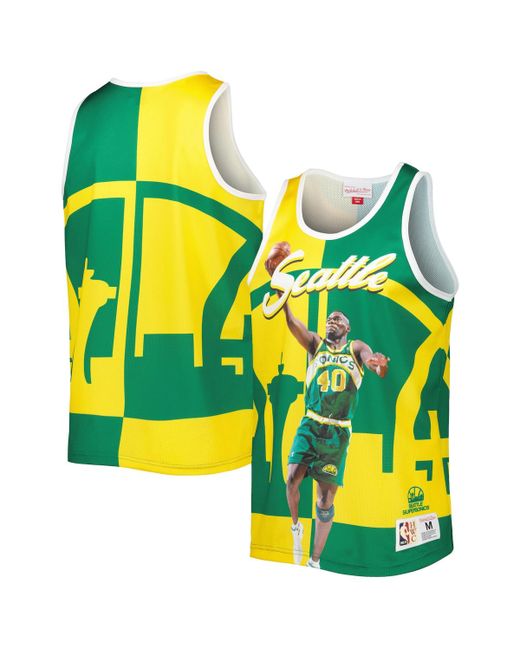 Mitchell & Ness Shawn Kemp Gold Seattle SuperSonics Sublimated Player Tank Top