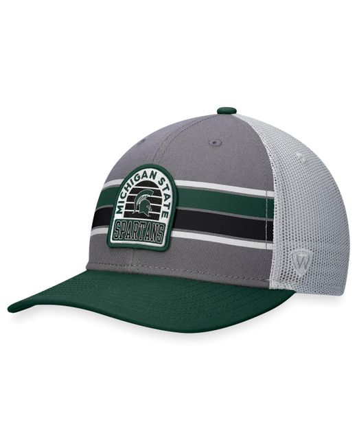 Top Of The World Green Michigan State Spartans Aurora Trucker Adjustable Hat