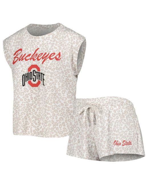 Concepts Sport Ohio State Buckeyes Montana T-shirt and Shorts Sleep Set