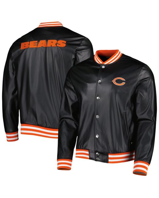 The Wild Collective Chicago Bears Metallic Bomber Full-Snap Jacket