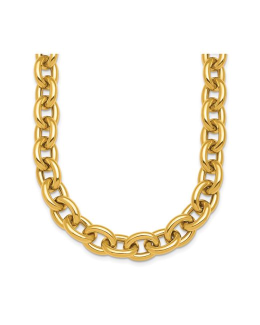 Diamond2Deal 18k Yellow Open Link Cable Necklace