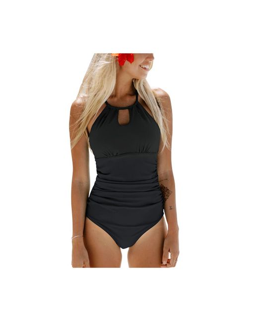 Cupshe Tummy Control Cutout High Neck One Piece Swimsuit
