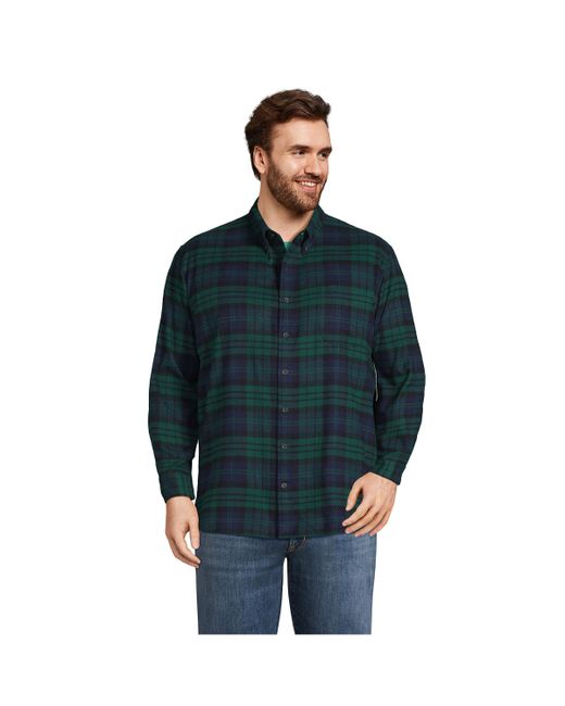 Lands' End Big Tall Traditional Fit Flagship Flannel Shirt
