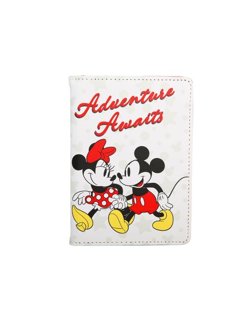 Disney Mickey Minnie Passport Holder Cute Travel Wallet for Fans Officially Licensed white