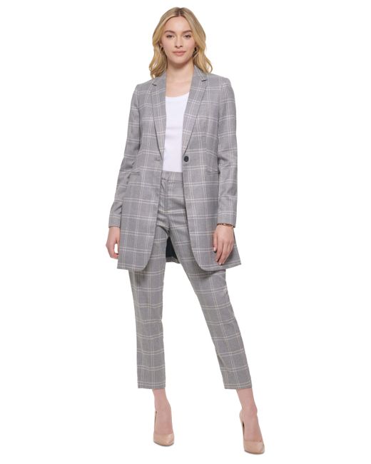Tommy Hilfiger Windowpane Elbow-Patch Single-Button Jacket