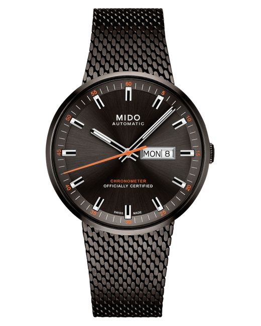 Mido Swiss Automatic Commander Ii Cosc Black Pvd Bracelet Watch 42mm