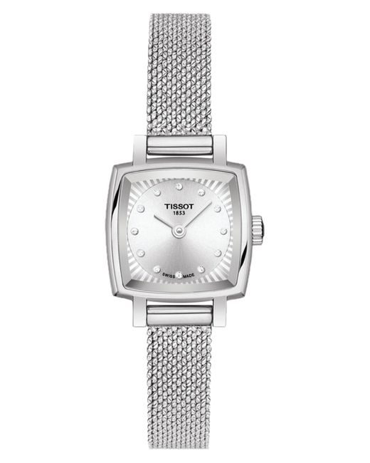 Tissot Swiss T-Lady Lovely Diamond Accent Stainless Steel Mesh Bracelet Watch 20mm
