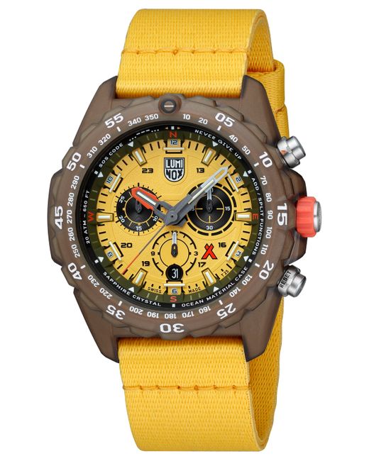 Luminox Swiss Chronograph Bear Grylls Survival Eco Master Series Strap Watch 45mm