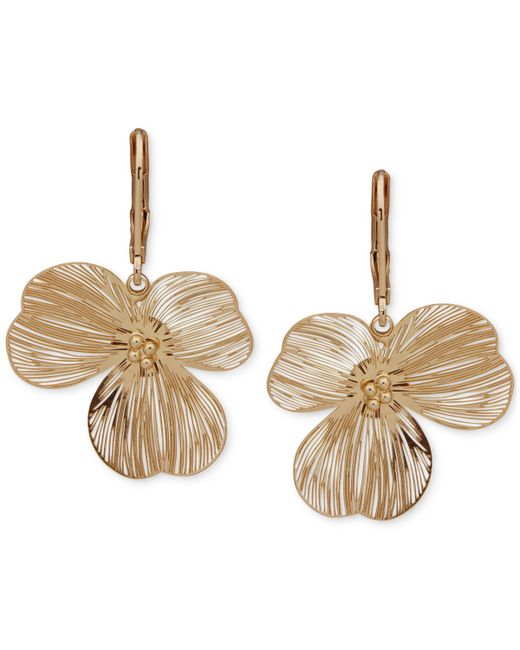 Lonna & Lilly Tone Open Flower Leverback Drop Earrings
