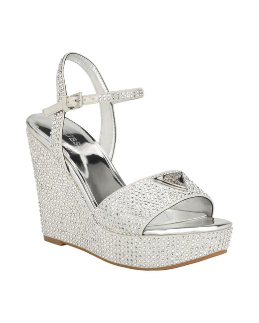 Guess Hippa Wrapped Platform Two Piece Ornamented Sandals