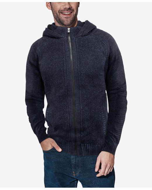 X-Ray Sherpa Lined Full Zipper Knit Hoodie Sweater