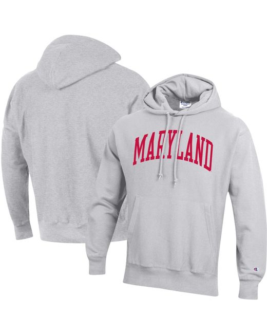Champion Heathered Maryland Terrapins Team Arch Reverse Weave Pullover Hoodie