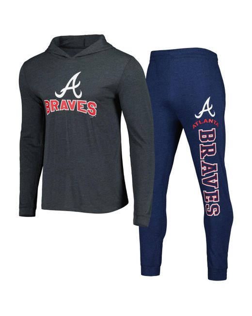Concepts Sport and Charcoal Atlanta Braves Meter Hoodie Joggers Set