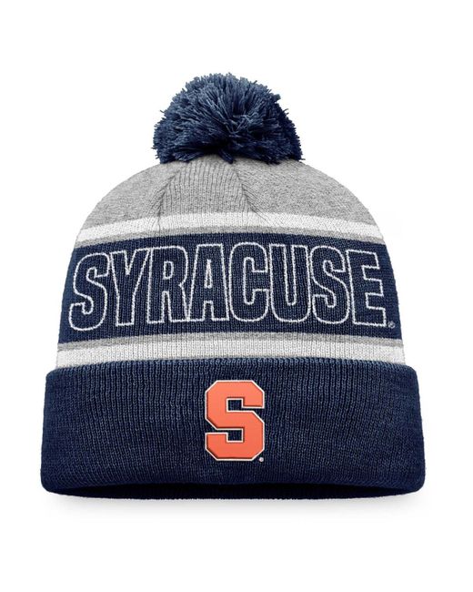 Top Of The World Heather Gray Syracuse Orange Cuffed Knit Hat with Pom