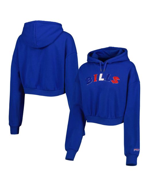 The Wild Collective Buffalo Bills Cropped Pullover Hoodie