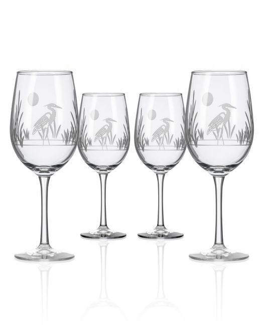 Rolf Glass Heron Wine 12Oz Set Of 4 Glasses