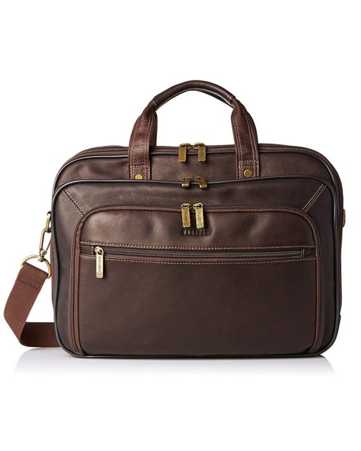 Heritage Colombian Leather Double Gusset Top Zip Laptop Bag