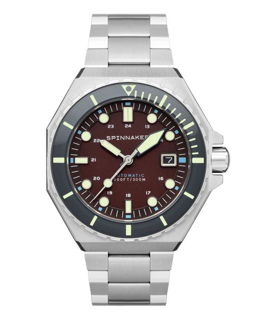Spinnaker Dumas Automatic Bordeaux with Tone Solid Stainless Steel Bracelet Watch