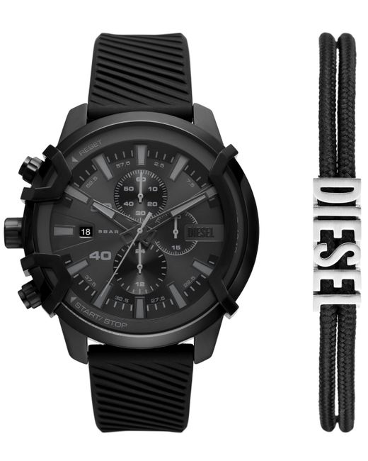 Diesel Griffed Chronograph Silicone Watch 48mm Gift Set