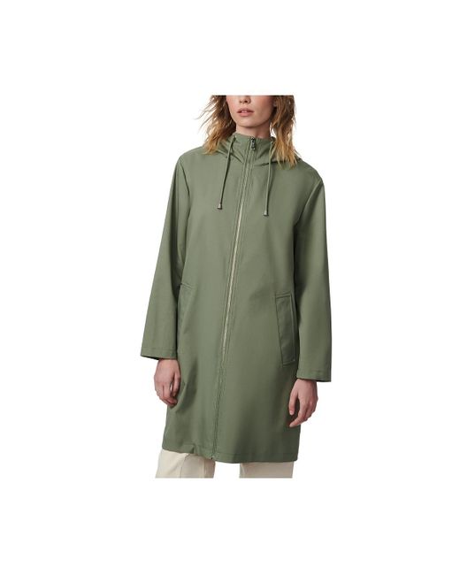 Bernardo Hooded Mid Length Raincoat